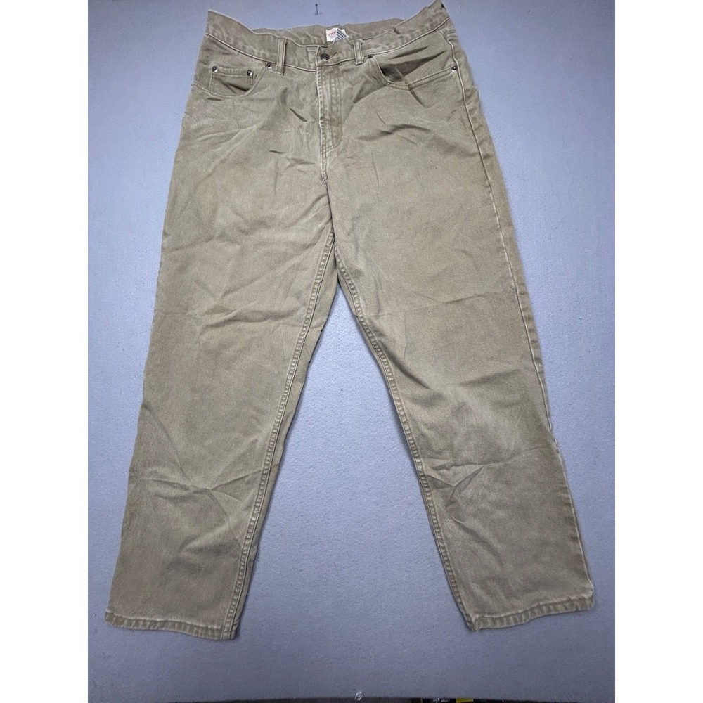 Cherokee Denim Pants 100% Cotton Khaki Tan W34 L30 Mens
